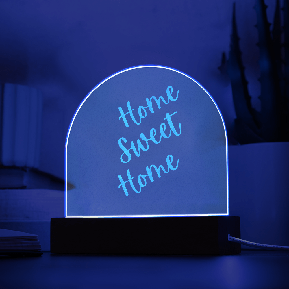 “Home Sweet Home” Dome Acrylic Sign – Modern Clear Plaque for Living Room or Office Décor