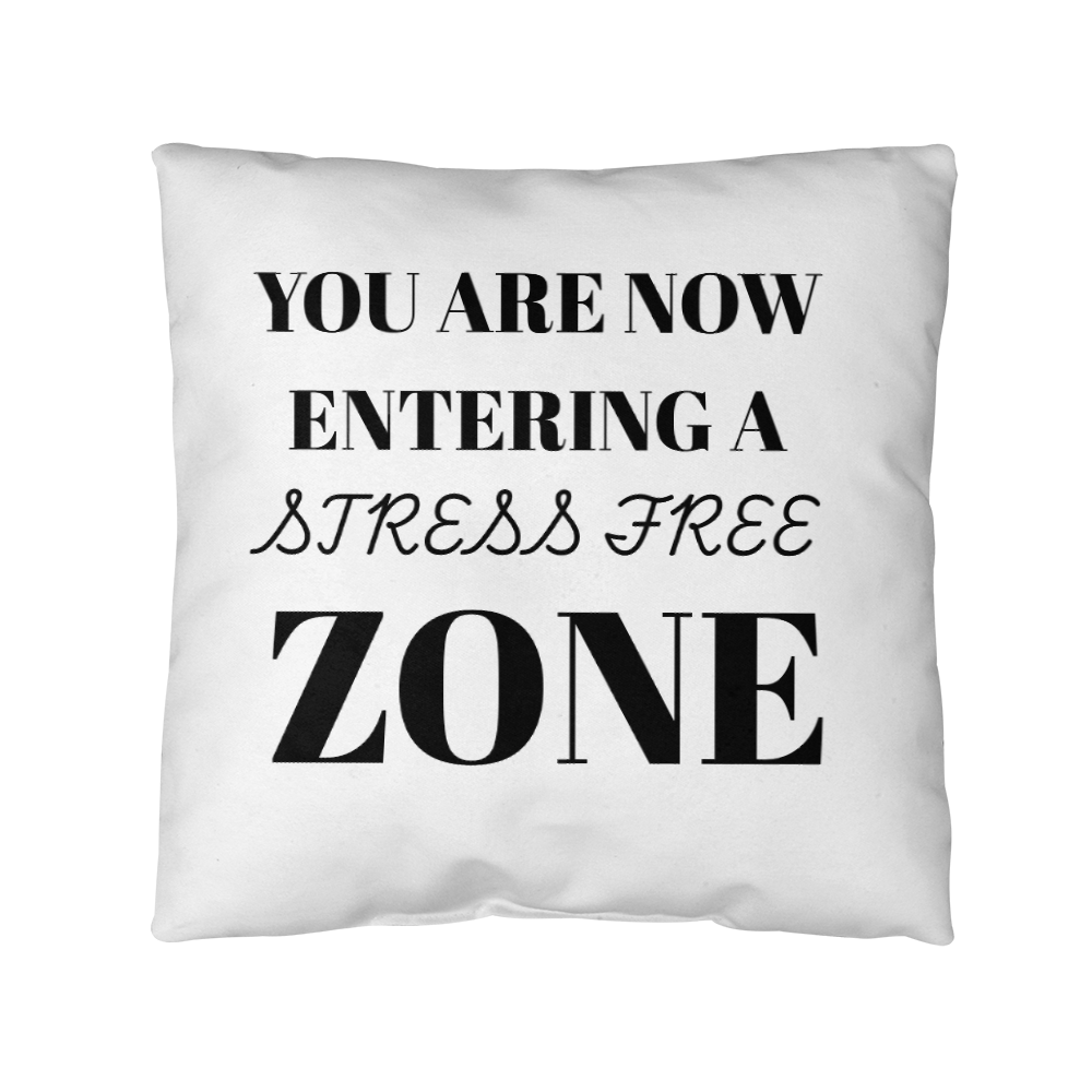 Stress-Free Zone Decorative Pillow – Premium Indoor/Outdoor Cushion for a Calm, Cozy Space