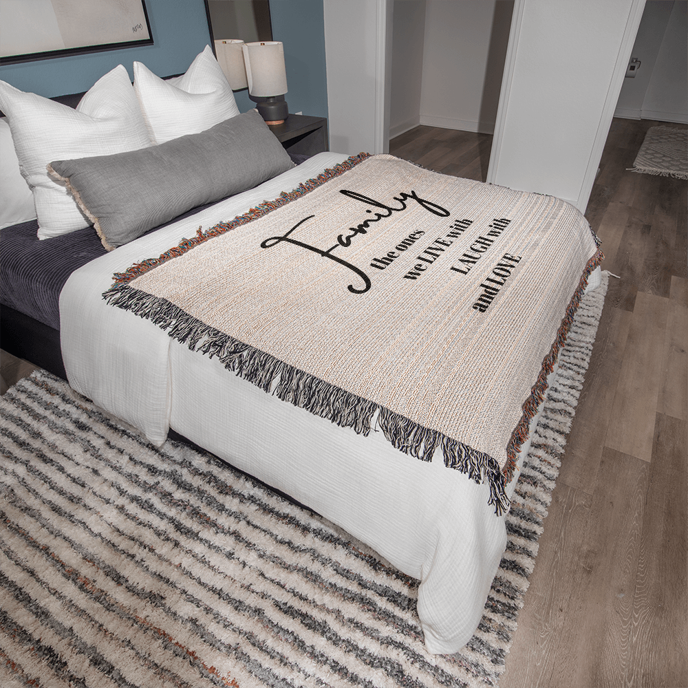 “Live, Laugh, Love Together” Heirloom Family Photo Blanket