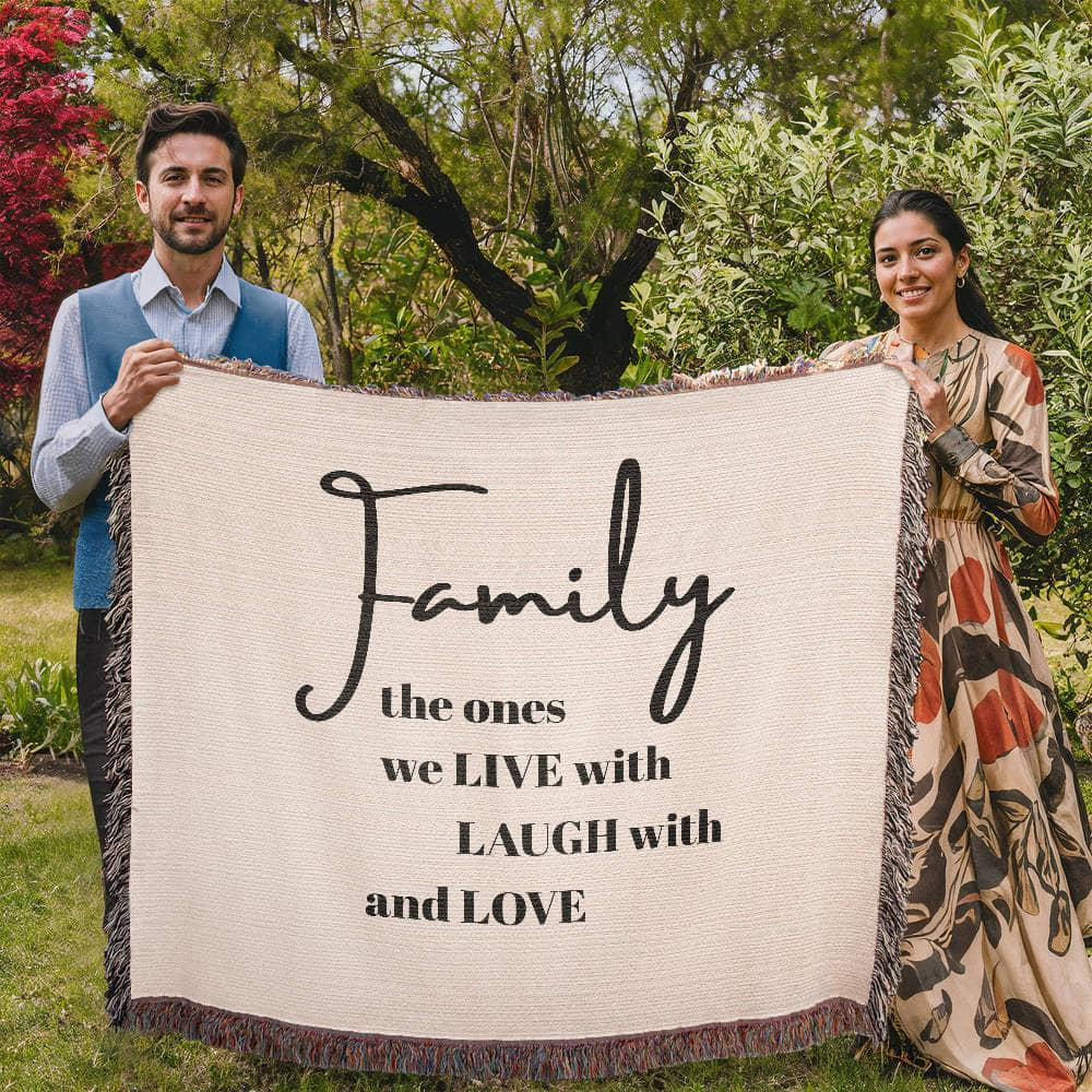 “Live, Laugh, Love Together” Heirloom Family Photo Blanket
