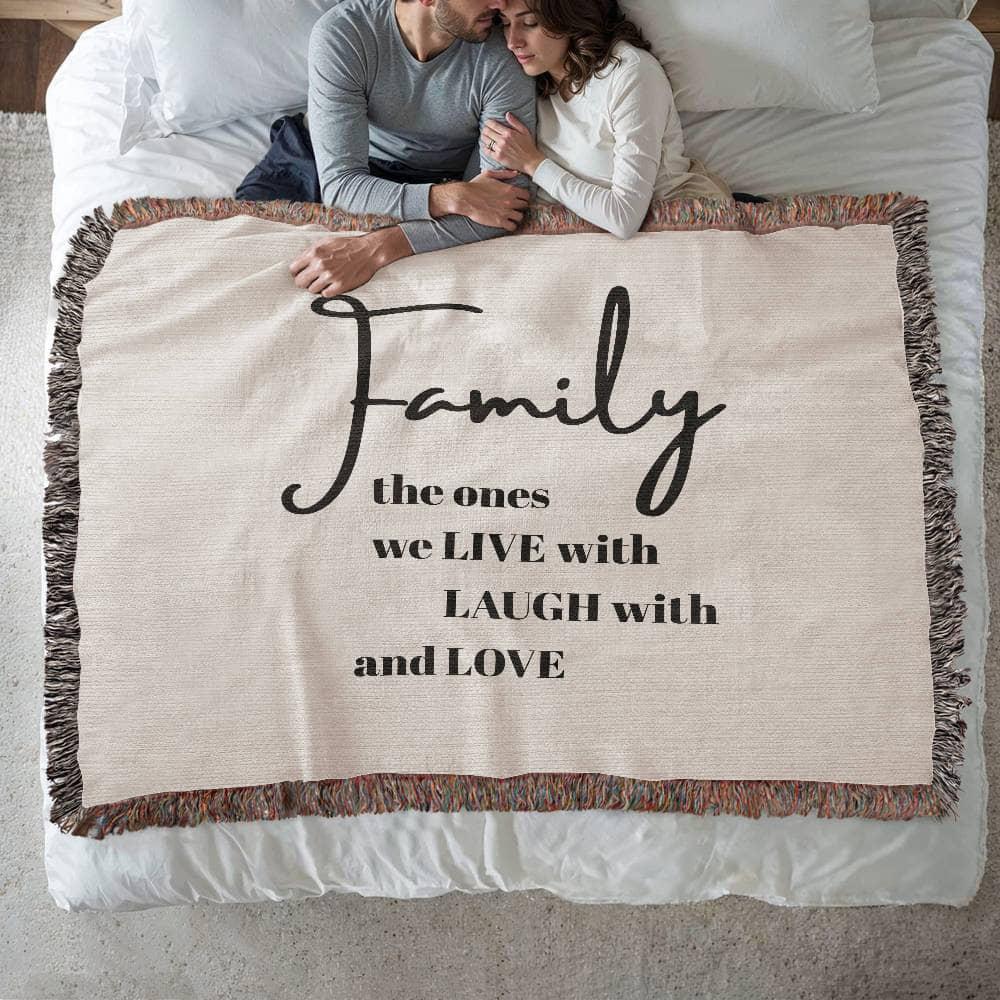 “Live, Laugh, Love Together” Heirloom Family Photo Blanket